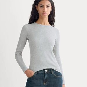 NWT Everlane Luxe Rib Long Sleeve Crew Women's Top